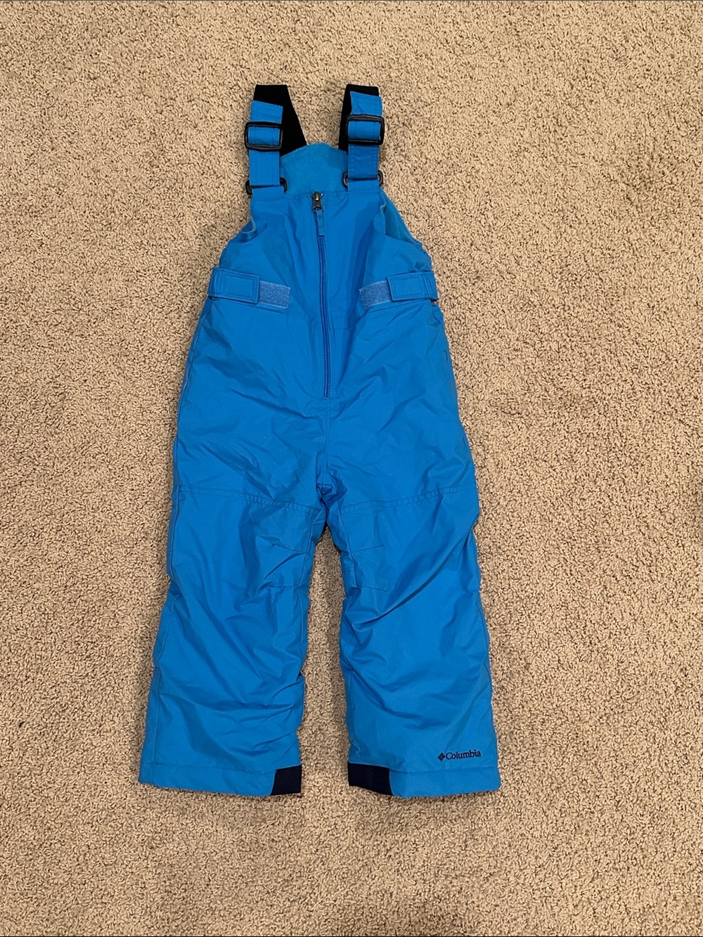 Columbia Bright Blue Kids Snow Overalls with Adjustable Straps